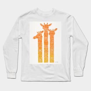 Giraffes Orange Ombre Long Sleeve T-Shirt